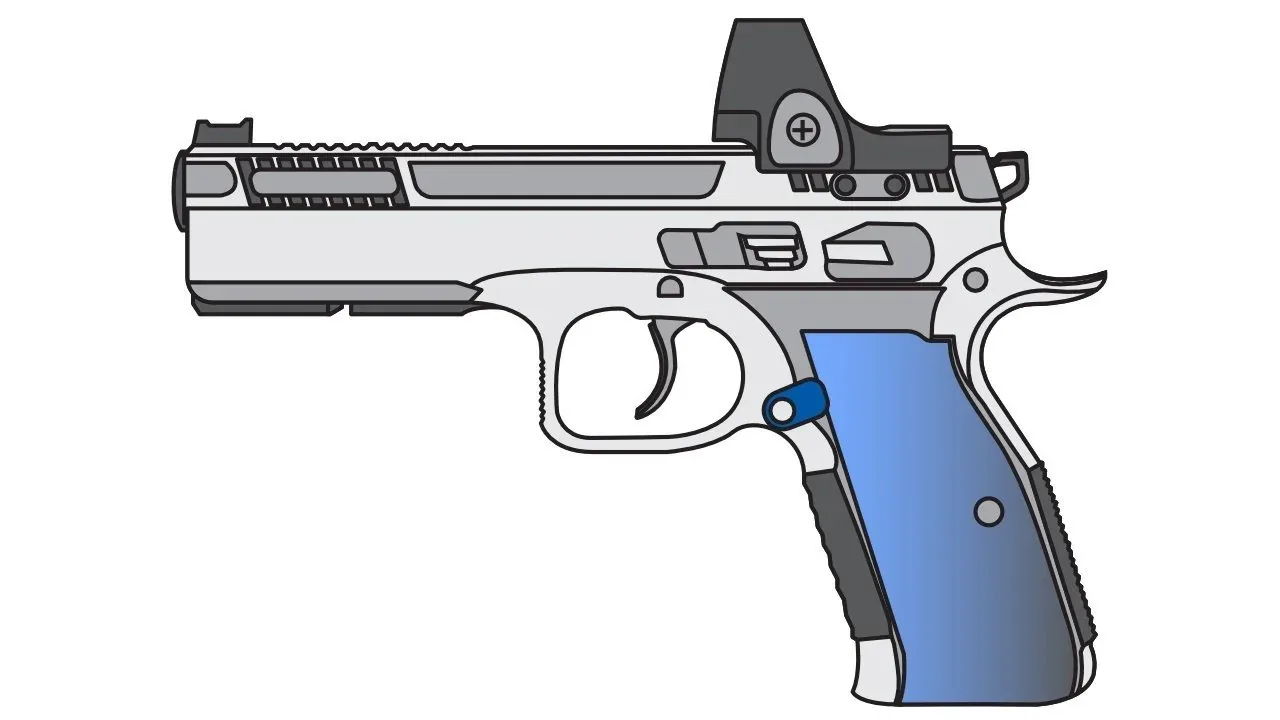 Competition pistols illustrating trigger action types