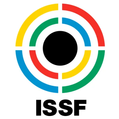 A multicolored concentric circle logo with the acronym ISSF beneath it, representing the International Shooting Sport Federation.